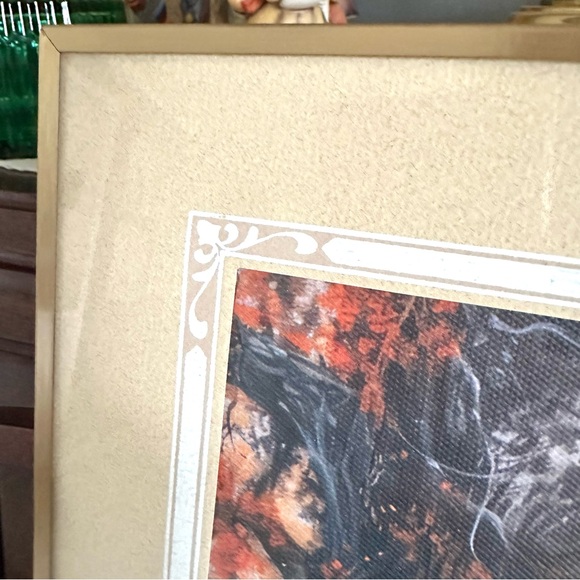 Haunting Ghost on a Swing Painting Poster Gold Framed Wall Art Dark Academia - Picture 3 of 8